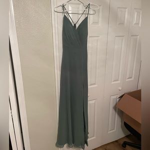 Azazie Bridesmaid dress. Eucalyptus